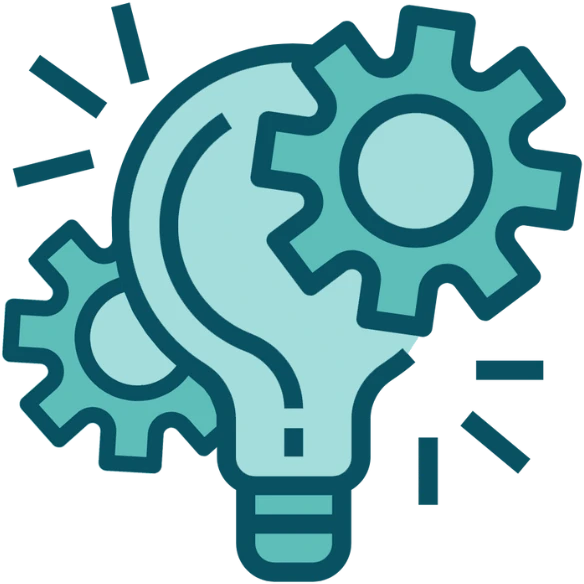 Illustration av ljuskälla och kugghjul.