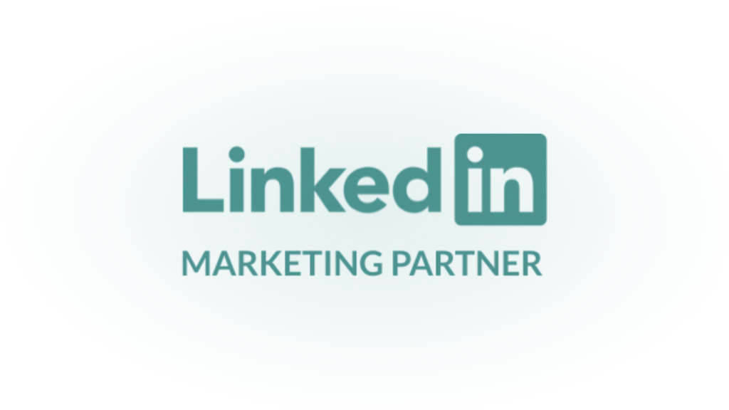 LinkedIn Marketing Partner-logotyp i mörkgrönt.