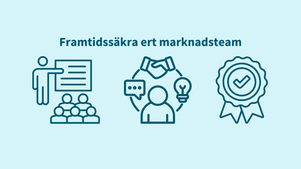 Diagram som visar hur företag och organisationer kan framtidssäkra sin verksamhet genom utbildning.