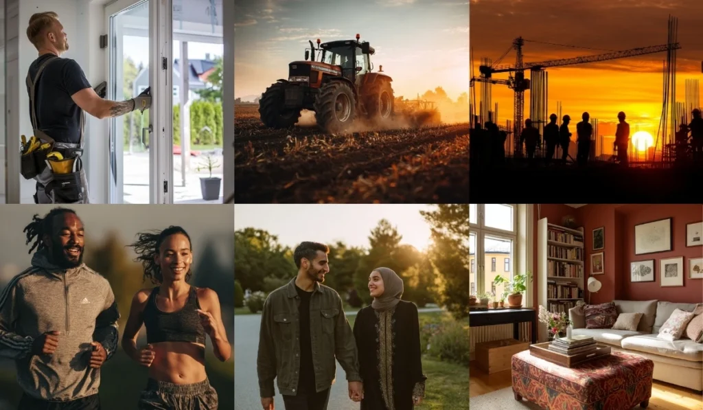 Ett galleri av bilder framtagna med AI.