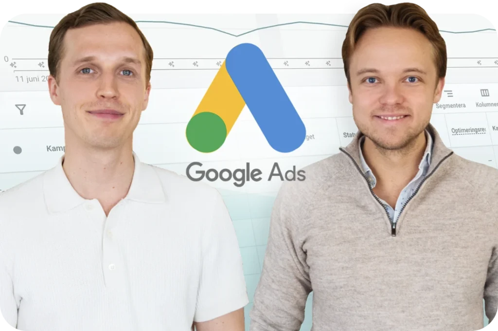 Jesper Lundahl och Mattias Persson med Google Ads logotyp