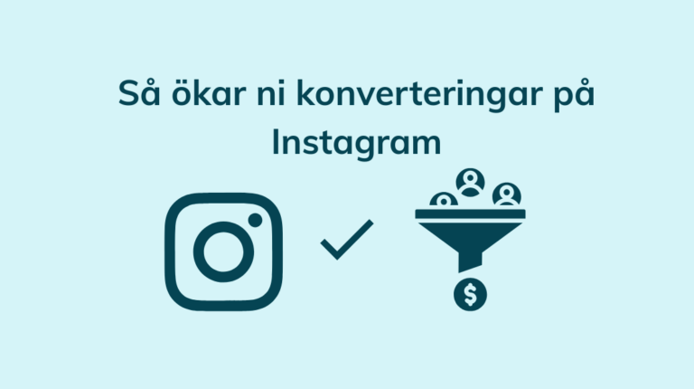 Bild med Instagram logotypen och top-of-the-funnel diagram