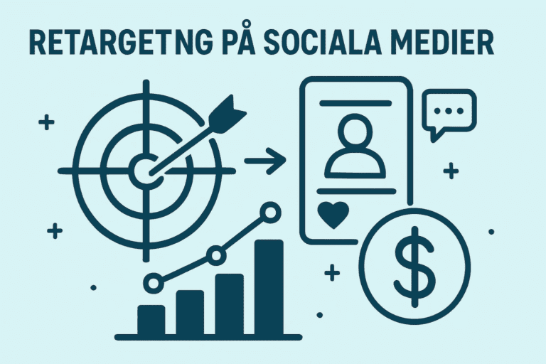 Diagram som förklarar retargeting på sociala medier.